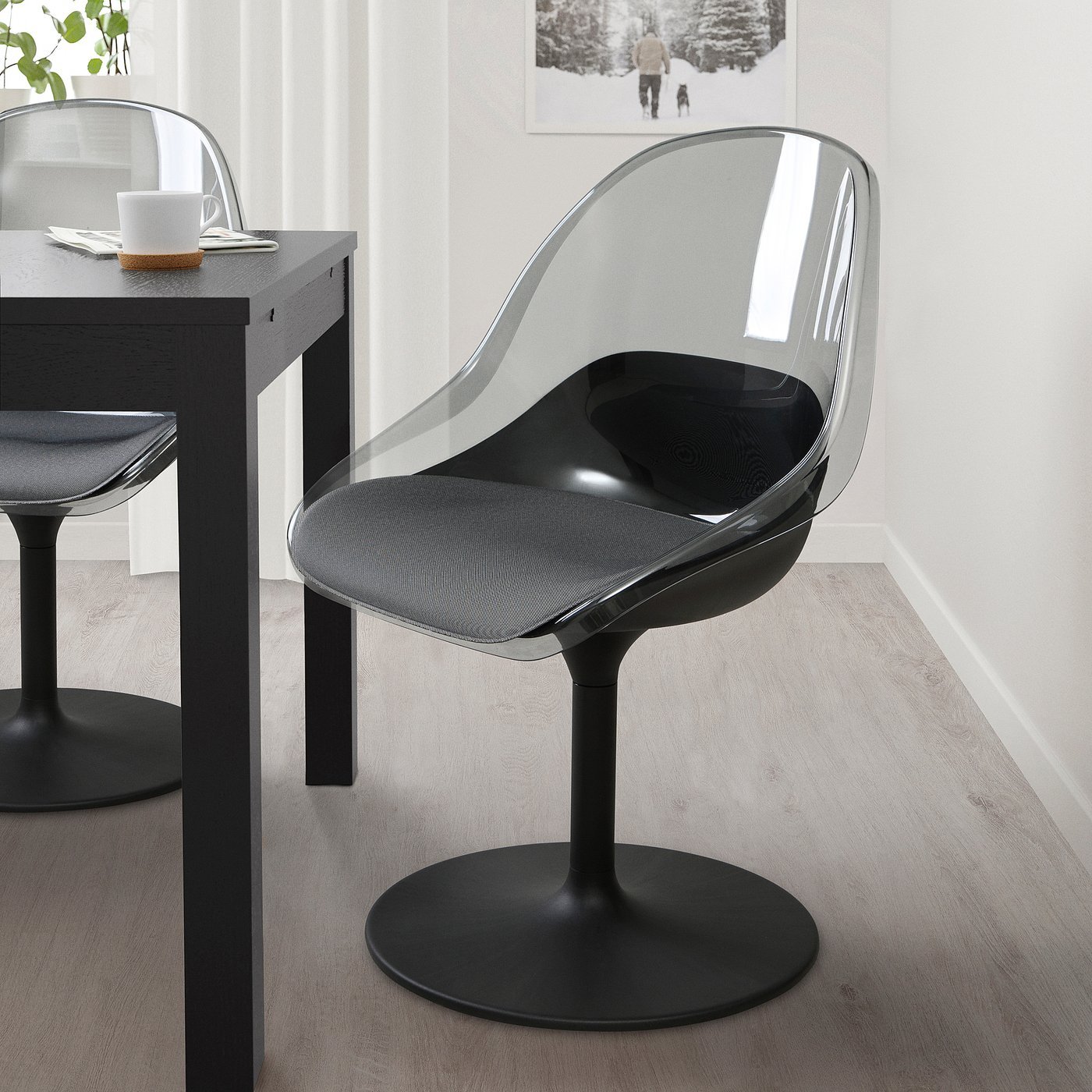 Sleek Swivel Chair, Swivel chair, black - Image 2