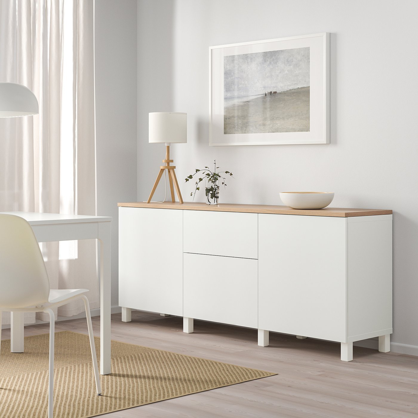 Brightform Wide, Storage combination with drawers, white/Lappviken/Stubbarp white, 180x42x76 cm - Image 2