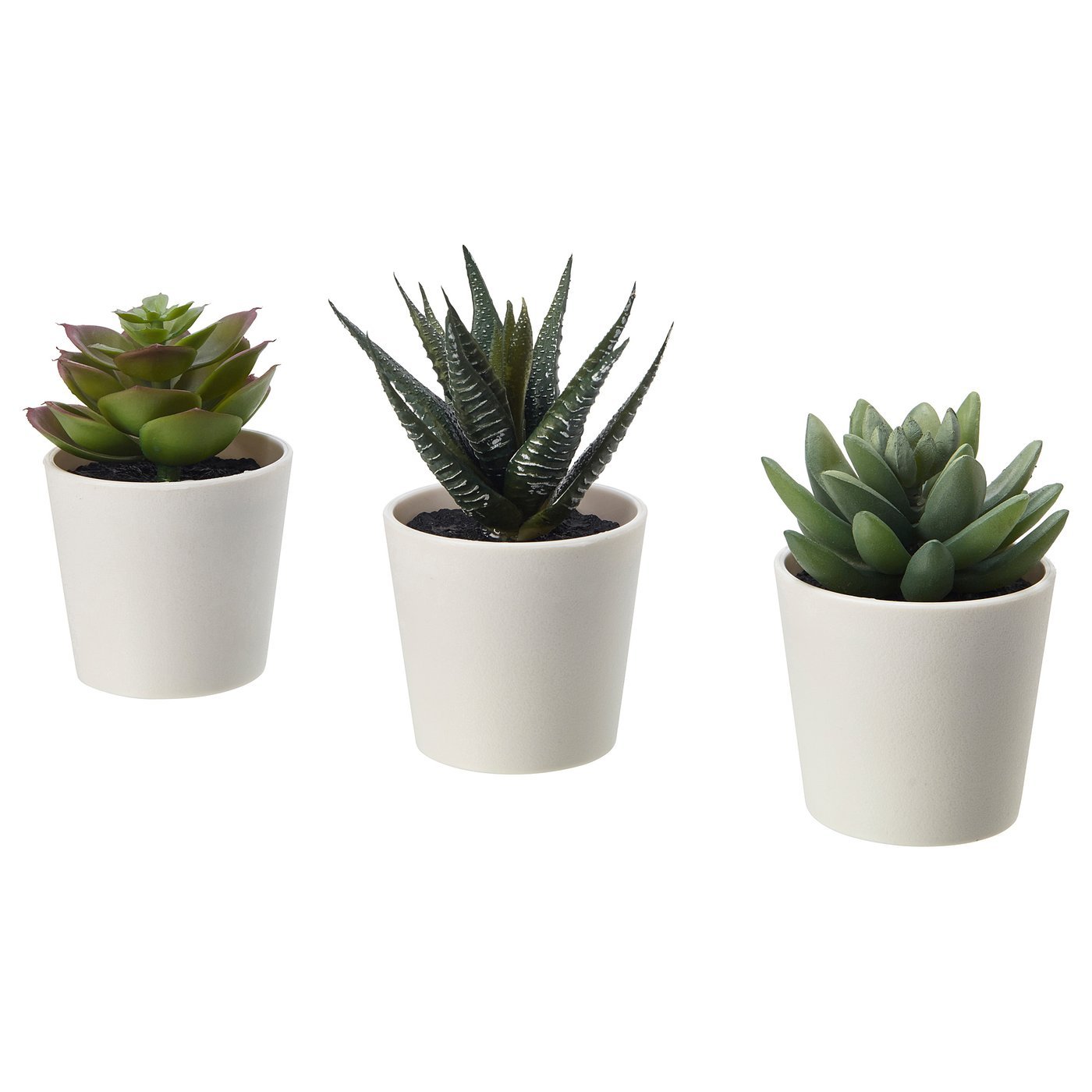 Artificial potted plant with pot, in/outdoor Succulent, 6 cm 3 pack
