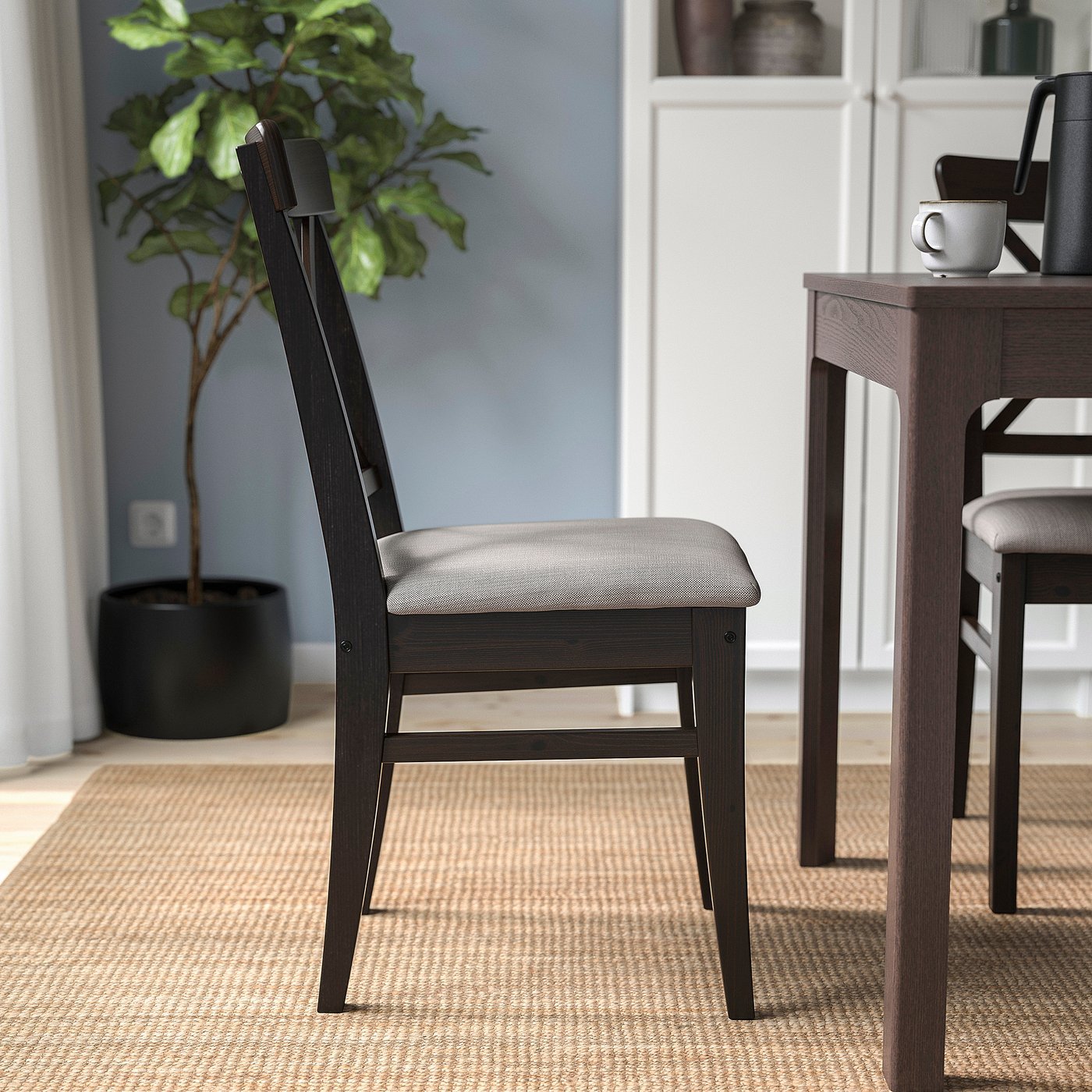 Nolhaga Chair, Chair, brown-black/Nolhaga grey-beige - Image 2
