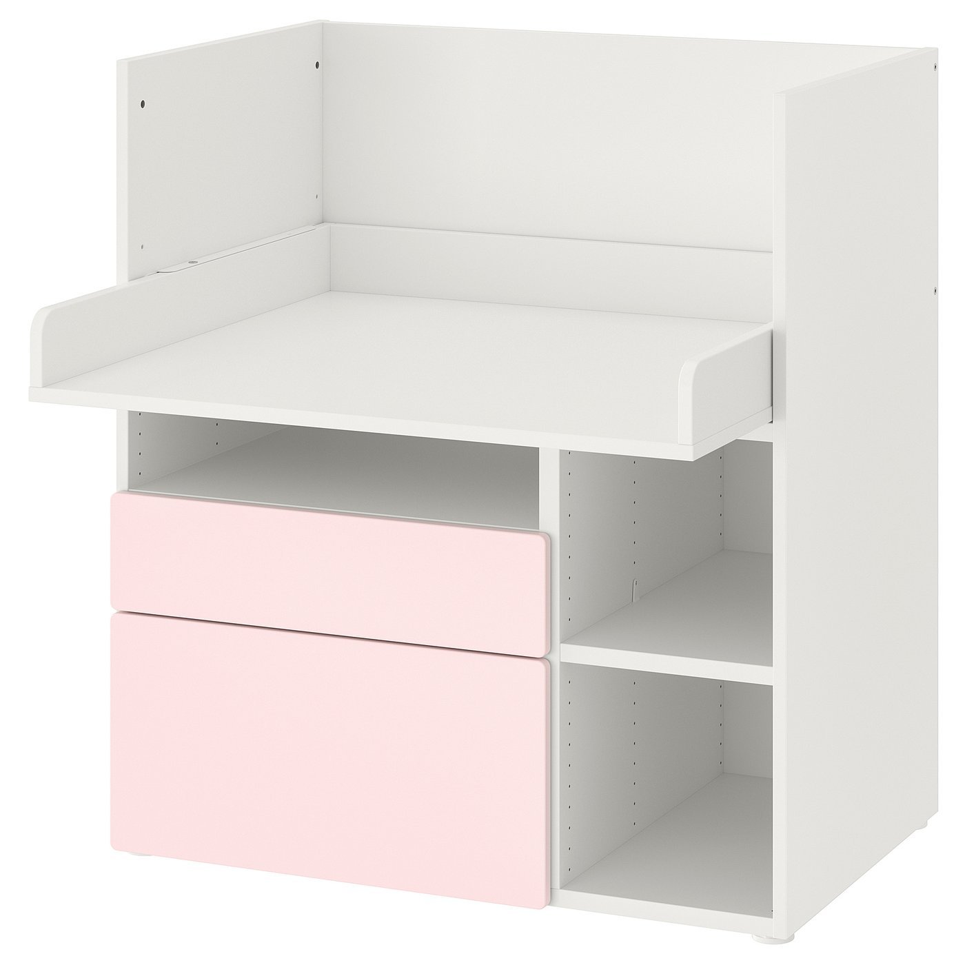 Bloomdesk, Desk, white pale pink/with 2 drawers, 90x79x100 cm